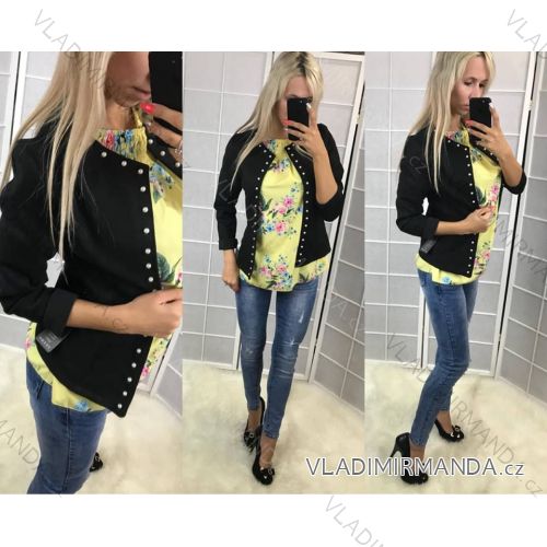 Sako dámske s perličkami koženkové (sl) TALIANSKÁ MÓDA IM918107

