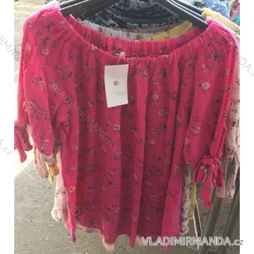 Tunika 3/4 krátky rukáv dámske (uni xl-3XL) TALIANSKÁ MÓDA IM1018007