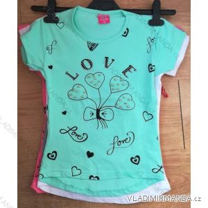 Tričko s perličkami krátky rukáv detské dorast dievčenské (128-152) TURECKO WD WD18017
