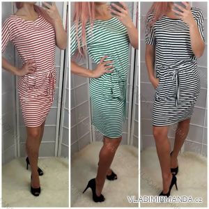 Šaty krátky rukáv letné dámske prúžok (uni sl) TALIANSKÁ MÓDA IM518077
