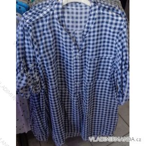 Košeľa 3/4 krátky rukáv kockovaná dámska (uni s-xl) TALIANSKÁ MÓDA IM718177
