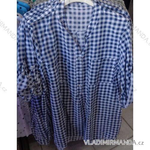 Košeľa 3/4 krátky rukáv kockovaná dámska (uni s-xl) TALIANSKÁ MÓDA IM718177
