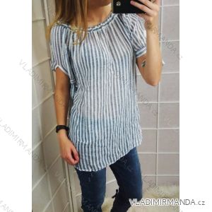 Tričko bavlnené krátky rukáv prúžky dámske (uni sl) Talianska MODA IM718188
