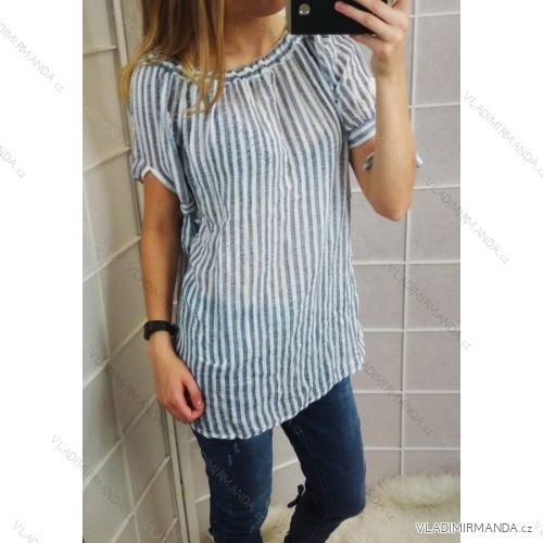 Tričko bavlnené krátky rukáv prúžky dámske (uni sl) Talianska MODA IM718188