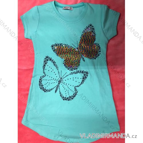 Tričko s krátkym rukávom s flitrami dorast dievčenské (4-9 rokov) Tuzzi turecká MODA TM218110
