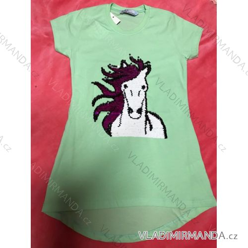 Tričko s krátkym rukávom s flitrami dorast dievčenské (4-9 rokov) Tuzzi turecká MODA TM218111

