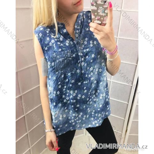 Košeľa tunika bez rukávov kvet dámske (uni sl) TALIANSKÁ MÓDA IM818076
