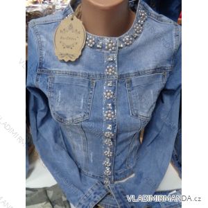 Bunda riflová jeans, s perličkami dámska (xs-xl) RE-DRESS C070 / L
