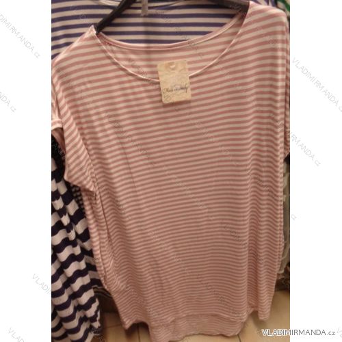 Tunika prúžok krátky rukáv dámska nadrozmerná (uni xl-3XL) TALIANSKÁ MÓDA IM518119
