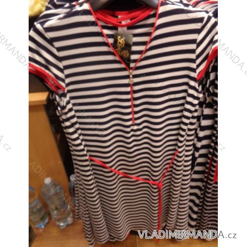 Šaty krátky rukáv prúžok dámske (l-2xl) poľských výrobcov na PM218001
