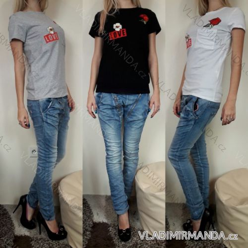 Tričko krátky rukáv dámske (uni s/l) Talianska MODA IMSJ141