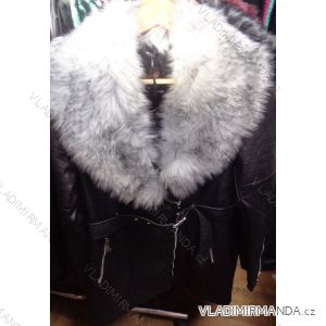 Bunda kabát koženkový dlhý rukáv dámska (s-2xl) RFW5412
