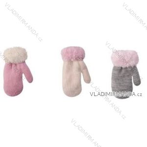 Rukavice palčiaky teplé so šnúrkami detské dievčenské (10-12cm) YOCLUB POĽSKO R-001A / 10-12cm
