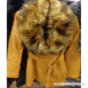 Bunda kabát dlhý koženkový s kožušinkou dámska (xs-xl) DD STYLE F670A
