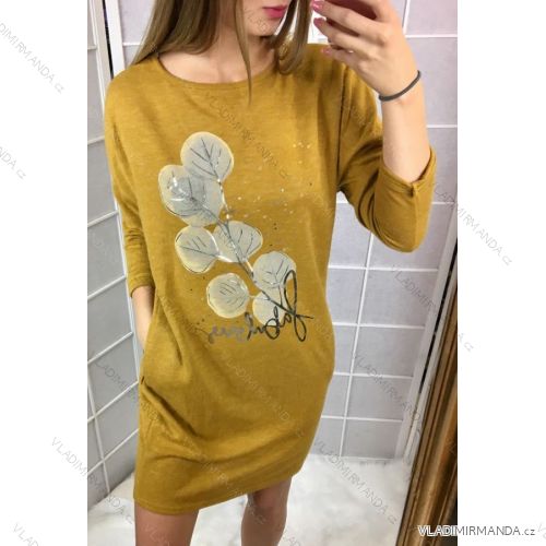 Šaty dlhý rukáv dámske teplé (uni sl) SWEETISSIMA TALIANSKÁ MÓDA IM518281B
