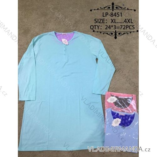 Košele nočné dlhý rukáv dámska nadrozmerné (xl-4XL) N-FEEL LP-8451