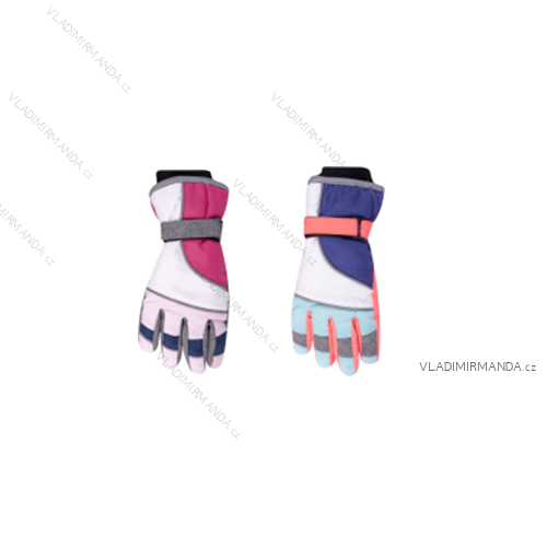 Rukavice prstové lyžiarske detské Dorast Dievčenské (24cm) YOCLUB poľsko RN-039