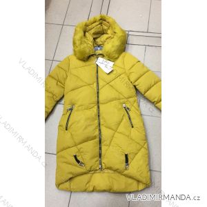Kabát dlhý zimný dámsky prešívania vypasovaný strih s kožušinkou (s-2xl) Poľsko MODA PM2181838