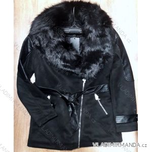 Kabát brúsená koženka zimná s kožušinkou dámsky (s-2xl) MISS SISSY MA118MD2207-1