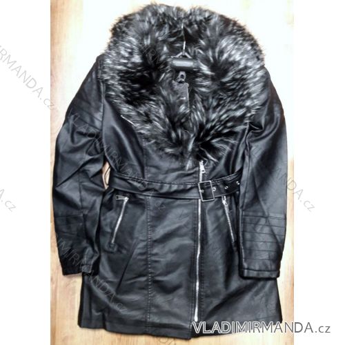 Kožený kabátik zimná s kožušinkou dámsky (s-2xl) MISS SISSY MA118F670