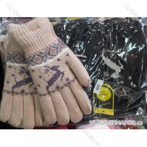 Rukavice pletené prstové dorastové Dievčenské Chlapčenské MILAOLI N6M