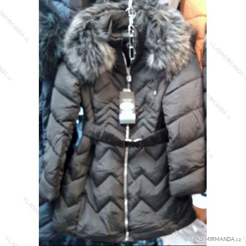 Kabát prešívania zimný s kožušinkou dámsky (s-xxl) Taliansko MÓDA MA118D-052A