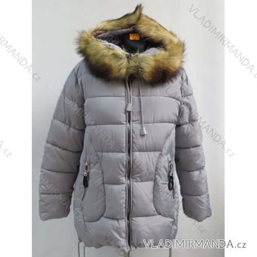 Bunda dámska teplá prešívania s kožušinkou nadrozmerné (3XL-6XL) LIBLAND LEU18-10H759