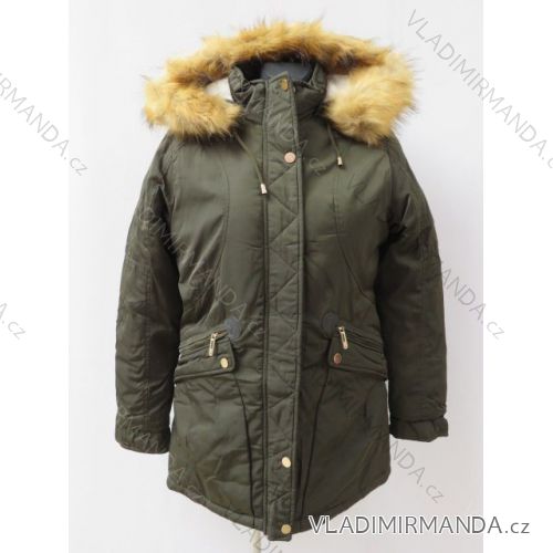 Bunda dámska teplá prešívania s kožušinkou nadrozmerné (l-4XL) LIBLAND LEU18-10H70557
