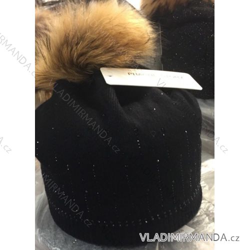 Čiapka kožušinová brmbolce dámska (one size) PRAGUE STORE PRA18GA68
