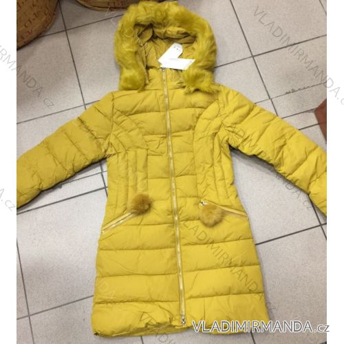 Kabát dlhý zimný dámsky prešívania vypasovaný strih s kožušinkou (s-2xl) Poľsko MODA PM218189