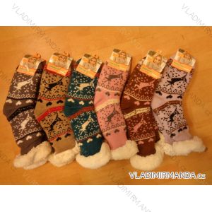 Ponožky zateplené bavlnou protišmykové dámske (35-42) AMZF PB-600