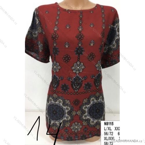 Tričko tunika krátky rukáv dámske (L-3XL) ERBOSSI PM119058