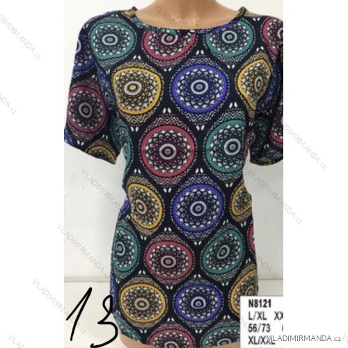 Tričko tunika krátky rukáv dámske (L-3XL) ERBOSSI PM119060
