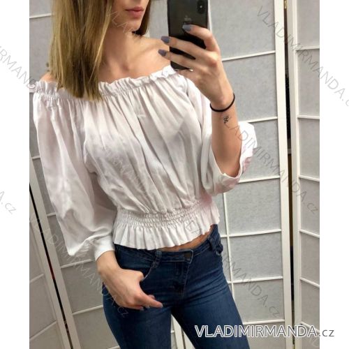Tunika krátky rukáv dámska s odhalenými ramenami (uni s / m) Taliansko MÓDA IM719074