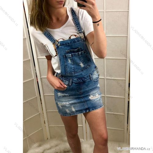 Sukňa riflová na traky dámske (xs-xl) TALIANSKÁ MÓDA IM919C081
