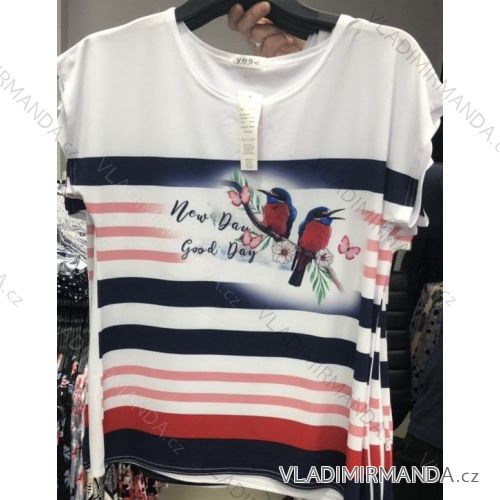 Tričko krátky rukáv dámske nadrozmerné (m-4XL) YES POĽSKÁ MODA PM119110