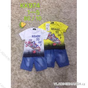 Súprava letné tričko krátky rukáv a rifľové kraťasy detská chlapčenská (1-5 rokov) SAD SAD19KK974