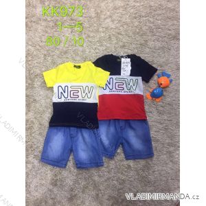 Súprava letné tričko krátky rukáv a rifľové kraťasy detská chlapčenská (1-5 rokov) SAD SAD19KK973