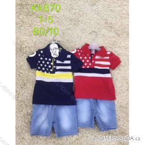 Súprava letné tričko krátky rukáv a rifľové kraťasy detská chlapčenská (1-5 rokov) SAD SAD19KK870