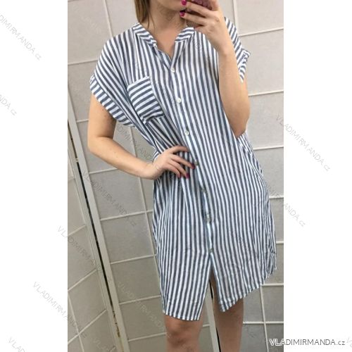 Šaty letné košeľové dámske prúžok (uni s / m) TALIANSKA MODA IM719305