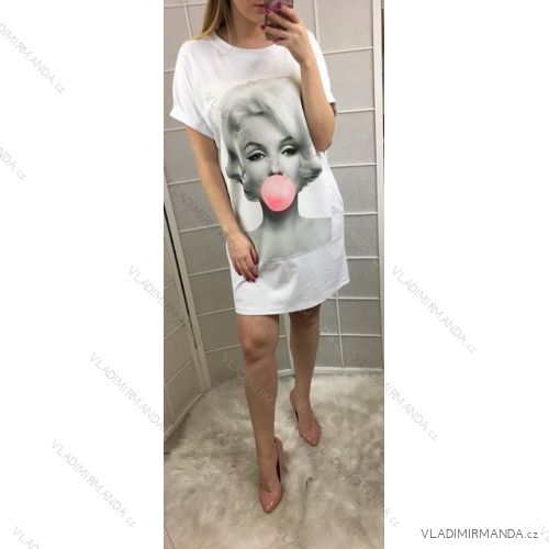 Šaty oversize krátky rukáv dámske letné (uni s / m) Taliansko MÓDA IM819045