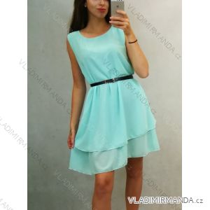 Šaty krátké letní šifonové na ramínka dámské (S/M ONE SIZE) ITALSKÁ MÓDA IM421914