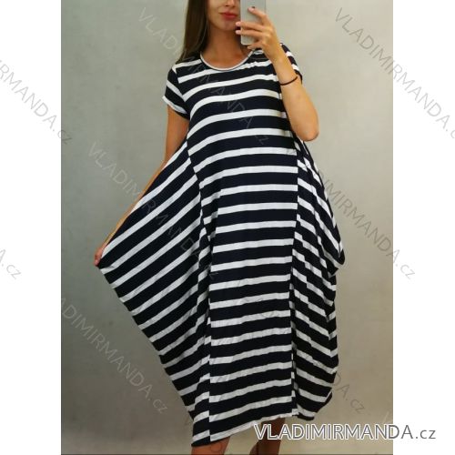 Šaty letné krátky rukáv dámske oversize (uni l / xl) Taliansko MÓDA IM819040
