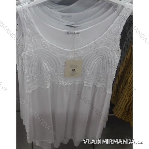 Tričko tunika bez rukávov dámska (uni xl-3XL) TALIANSKÁ MÓDA IM719686
