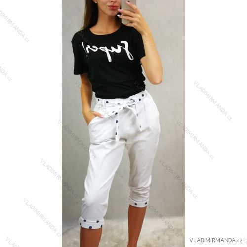 Tepláky 3/4 dámské puntík(uni s/m) TALIANSKÁ MÓDA IM1419002