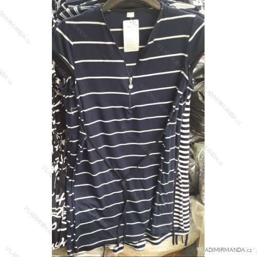 Šaty letné krátky rukáv dámske prúžok (L-XXXL) POĽSKÁ moda PM519040
