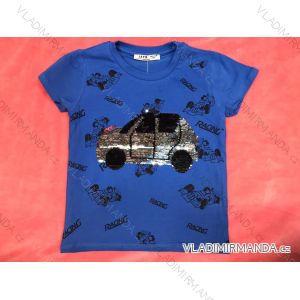 Tričko krátky rukáv flitr meniace obrázok auto detské dorast chlapčenské (116-140) TURECKÁ MODA TVB20021