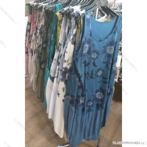 Šaty oválne krátke letné bez rukávov dámske kvetované (uni sm) Talianska MODA IM1219029