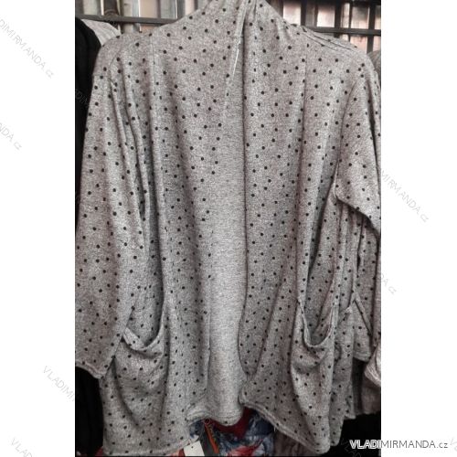 Cardigan flaušový teplý dámsky nadrozmerný (UNI XL-3XL) POĽSKÁ MÓDA PM119208
