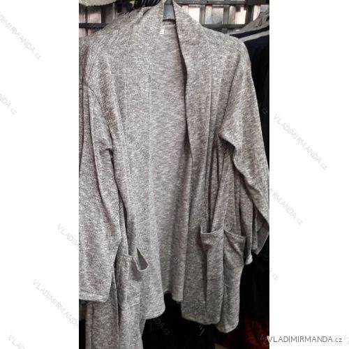 Cardigan flaušový teplý dámsky nadrozmerný (M-3XL) POĽSKÁ MÓDA PM119209